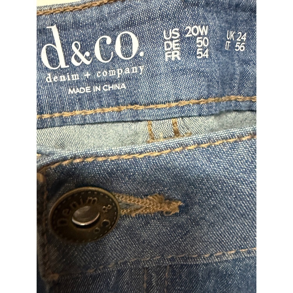 Denim & Co. Women's Lightweight Stretch Wide-Leg Crop Denim Pants Size 20W - Picture 5 of 5